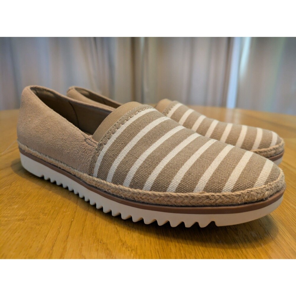 Clarks Serena Paige Loafers Shoes Womens 7 Tan Striped Suede Slip On 14786